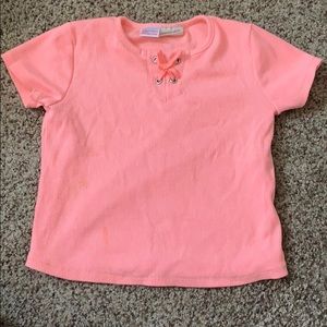 Zara neon pink rubbed knit shirt